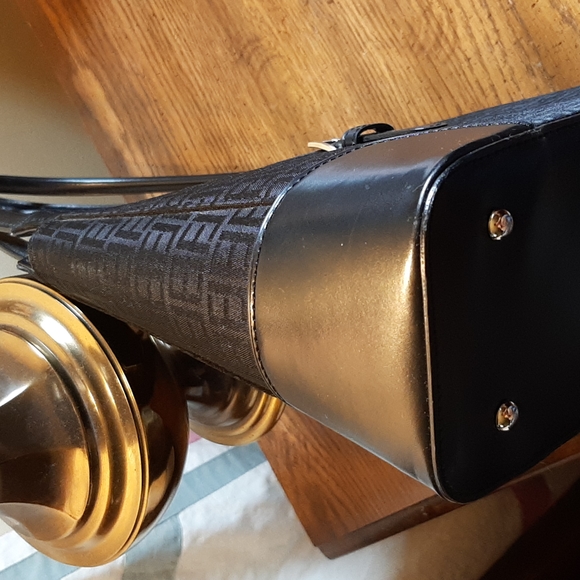 #8 Image Black Satin/Faux Leather Bag - Picture 8 of 12